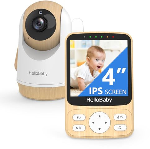 HelloBaby Babyphone mit Kamera ohne WiFi, Temperaturüberwachung & 300m Reichweite, 26h Akku – IR-Nachtsicht, Zweiwege-Sprechfunktion & Vox-Modus für Sicherheit & Babyschlaf