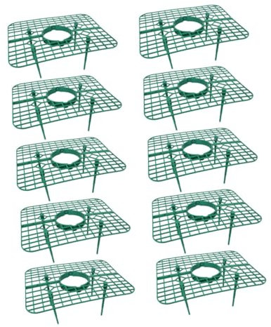 Mikikit 10 Stück Balkon Topfpflanzen Stützrahmen Pflanzgefäße Lollis Erdbeergläser Töpfe Erdbeeren Fruchtfliegen Erdbeerpflanzen Stützständer Tomaten Ananas Kirschen