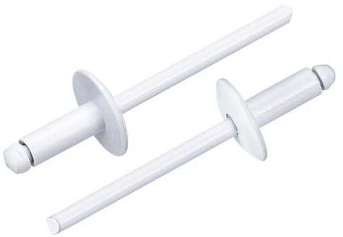 QUARKZMAN 50Stk 5/32x3/8 Blindnieten Mit Großer Flanschkopf Verzinkter Kohlenstoffstahl Griff Und Dornkappe Blindnieten Weiß