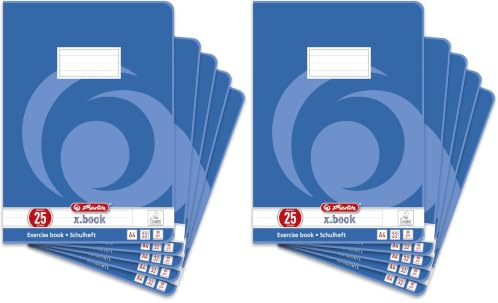 Herlitz Schulheft x.book A4, liniert, Lineatur 25, 32 Blatt, 5 Stück (Packung mit 2)