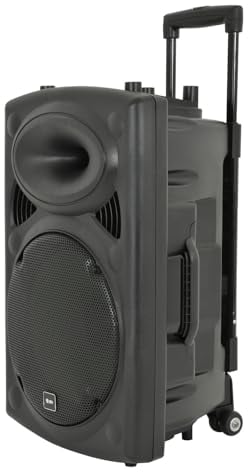 QTX , QR12PA: Powerful Portable PA with 2 Wireless Handheld Microphones, Easy Mobility Trolley Handle and Wheels, Extended Battery Life & Enhanced Audio Control