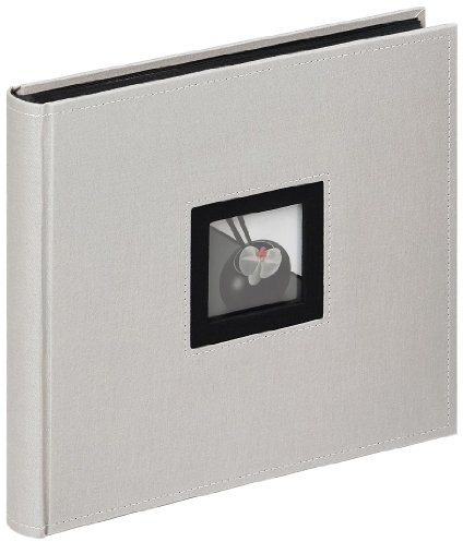 walther design Fotoalbum beige-grau 26 x 26 cm Leinen mit Cover-Ausstanzung, Black and White FA-209-D