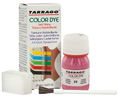 Colori e Tinture per Scarpe o Borse 25 ml | Pelle Naturale e Sintetica | Con Pennello e Spugna Applicatore ((25) Fucsia)