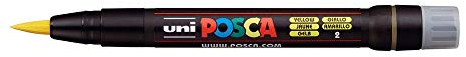 Uni Posca Pinselstift PCF - 350, für Glasmalerei, Strichstärke 8 mm, Gelb