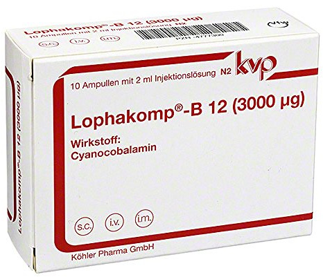 LOPHAKOMP B12 3.000 myg Injektionslös 10X2 ml