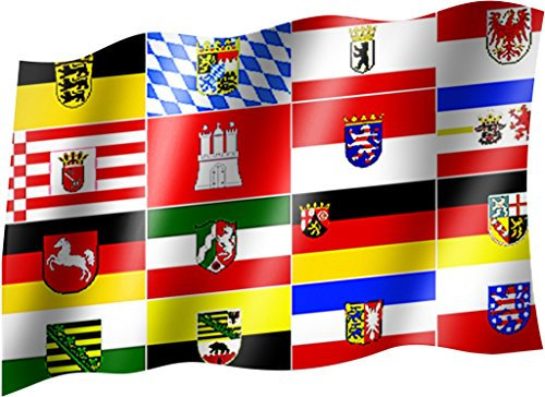 Sportfanshop24 Flagge/Fahne DEUTSCHE BUNDESLÄNDER Staatsflagge/Landesflagge/Hissflagge mit Ösen 150x90 cm, sehr Gute Qualität