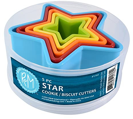 Creative Party K1760 Lot de 5 emporte-pièces en plastique en forme d'étoile Multicolore