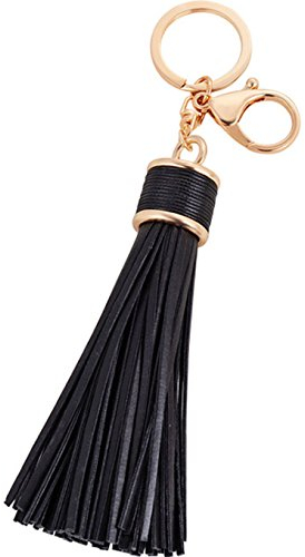 ZOONAI Porte-clés en cuir pour femme avec boucle de suspension pour sac cadeau, Noir , taille unique