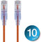 Monoprice Cat6A Ethernet Patch Cable - Snagless RJ45, 550Mhz, 10G, UTP, Pure Bare Copper Wire, 30AWG, 3 Feet, Orange - SlimRun Series (2 Pack, 10 Count Total)