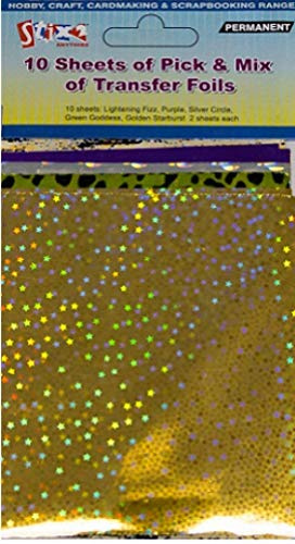 Stix2 10 Sheets of Transfer Foils Pick & Mix Colours Purple Gold Star Silver