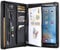 Handmade Genuine Leather A4 Size Portfolio Zipped,Organiser Case for iPad 9.7(2018/2017)/iPad Pro 9.7/iPad Air 2/iPad Air, Business Padfolio Conference Folder with iPad Holder, Black