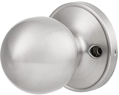 Probrico Brushed Nickel Dummy Door Knobs, Round Interior Door Knobs for Closet(Keyless, No Latch), Single Side Half-Dummy Knobs, 1 Pack