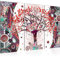 Runa Art Gustav Klimt Arbre De Vie Peinture Tableau Salon XXL Rose Abstrait Arbre 120 x 80 cm 3 Parties Decoration Murale 004631c
