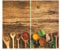 GEEZY Herdabdeckplatten Serviertablett 2tlg Motiv Kochlöffel - Glas, 2 Stück, 52 x 30 cm, Chili-Pfeffer-Design, Rutschfeste Füße, Hygienisch und leicht zu reinigen