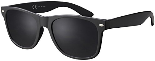 Sonnenbrille La Optica UV 400 CAT 3 Damen Herren Unisex Fahrradbrille Sunglasses - Matt Schwarz (Gläser: Grau)