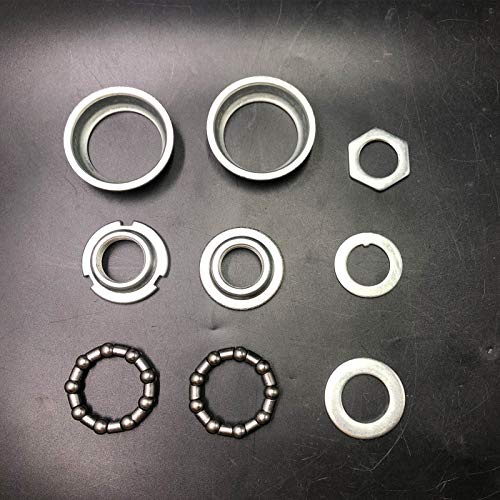 2 Cup Bottom Bracket Set,One-Piece Bottom Bracket Cup Set Bearings Included,Silver