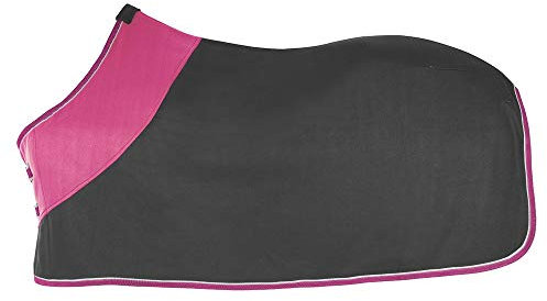 PFIFF 100983 Polarfleecedecke Fleecedecke Pferdedecke Abschwitzdecke, Grau/Pink, 155