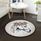 Mnsruu Teppich mit Pferdemotiv und Blumen, rund, für Wohnzimmer, Schlafzimmer, 92 cm Durchmesser