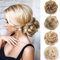 Silk-co Haarteil mit Gummiband, Dutt mit Haaren Gewellt Weich Dutt Haarteil mit Gummiband 35 g, Gelockt Haarverdickung Hair Extensions Messy Bun Hochsteckfrisuren Hellbraun & Blond