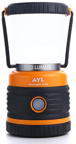 AYL LED Camping Lantern, Battery Powered LED 1800LM, 4 Light Modes, Perfect Lamp and Flashlight for Hurricanes, Emergencies, Storms, Power Outages, Hiking, Fishing, Tent, Home