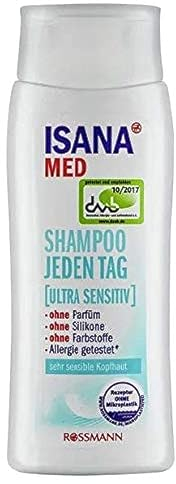 ISANA MED Shampoo Jeden Tag (Ultra Sensitiv) - ohne Parfüm - ohne Farbstoffe - silikonfrei - pH-Hautneutral - 200 ml
