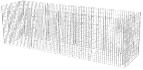 yorten Gabionen Hochbeet aus Stahl Gabionen-Pflanzkorb 360 x 90 x 100 cm (Silbern) Hohe Belastbarkeit