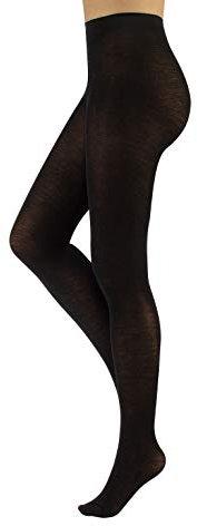 CALZITALY Collant Lana Merino Donna, Calze Inverno | Nero, Grigio, Navy, Viola, Marrone, Beige, Bordeaux, Verde | S, M, L, XL | 100 DEN | Made in Italy (M, Nero)