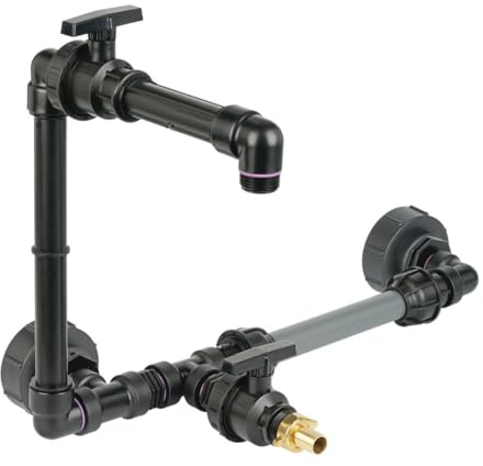 REKUBIK IBC Adapter S100x8-2 IBC nebeneinander Schwanenhals Tankverbindung Rohr Größe 32mm