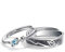 unknowns 2Pc Trendy Saturn Planet Und Stars Universe - 925 Sterling Silber Liebhaber Ring Matching Set, Paar Ringe (Sea Blue)