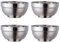 Müslischale aus Edelstahl 500ML silber Suppenschalen 4er set Reisschüssel Groß Nudelschale Dessertschalen breit 13 cm(5,1 inch) Metall Ramen Schüsseln Doppelschicht Anti-heiße