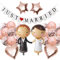 Hochzeits Ballons Just Married Deko, Hochzeit Dekoration Rosegold, Luftballon Brautpaar Folienballon Braut Bräutigam Just Married Banner für Heiratsantrag Standesamt Verlobung Hochzeit …