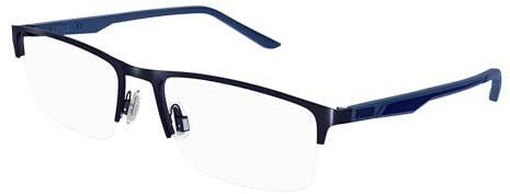 PUMA Brillengestell (Modell PU0373O-002) für Herren, Rechteckig, gefertigt aus Metall (inklusive Brillenetui)