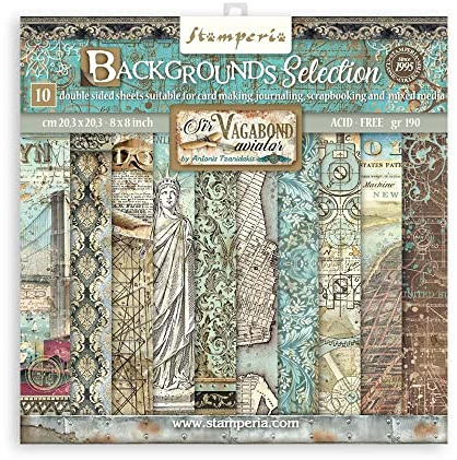Stamperia Sir Vagabond Aviator Background Paper Pad 20x20, One Size, SbBS63