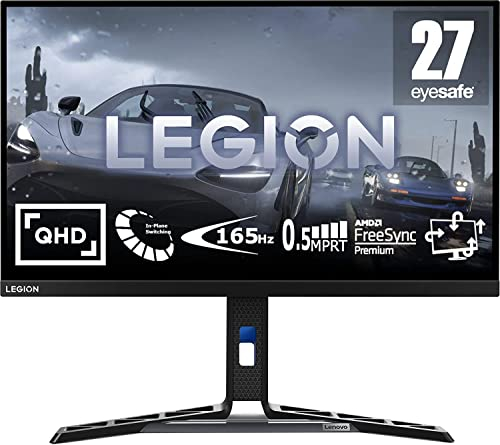Lenovo Legion Y27q-30 | 27 QHD Gaming Monitor | 2560x1440 | 180Hz | 400 nits | 0,5ms Reaktionszeit | HDMI | DisplayPort | AMD FreeSync | schwarz