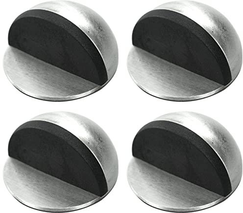 SZCXDKJ 4PCS Stainless Steel Door Stops, Oval Adhesive, Floor Mounted, Buffer