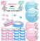 93pcs Gender Reveal Party Deko Set, 1* Gender Reveal Abstimmung Poster+72 Aufkleber+20 Armbänder für Partyeinladungen und Abstimmungsspiele Baby Shower Babyparty Geschlecht Verkündung Party