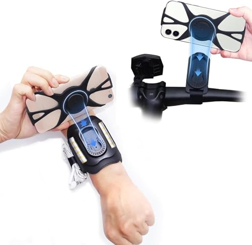 Handy-Armbänder für Laufen und Sport, abnehmbares und um 360 ° drehbares Handy mit Halterung, passend für Smartphones bis zu 11.4,7 Zoll, Verstellbarer Riemen und Kartenfächer (Mobiler Arm 2 in 1)