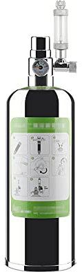 Sistema generador de CO2 de carbono, 2 L, kit de sistema generador de CO2 de acero inoxidable de CO2, sistema de generador de dióxido de carbono, kit de reactor de dióxido de carbono para plantas y