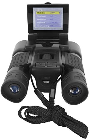 Fotocamera Binocolo Digitale con Display LCD da 2,4 Pollici, Telescopio per Fotocamera Digitale con Registratore di Foto 12x32 5 MP, per Osservare gli Uccelli, Partita di Calcio