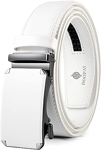 DOOPAI Automatik Gürtel Herren Weiß, Ratsche Gürtel Herren, Männer Ledergürtel