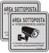 Cartello Area Videosorvegliata Alluminio con Avviso GDPR, 2 Pezzi 10x10cm Cartello Videosorveglianza con Adesivo e Fori Preforati, Cartello Telecamera Metallo per Casa e Negozio, Interno ed Esterno