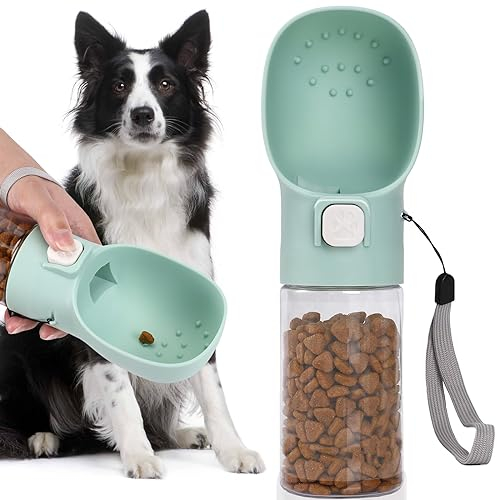 Colorday Hundefutterstation für Hundetraining, Clicker, Leckerli-Flasche, Leckerli-Beutel, für Training, Spazierengehen, Wandern und Reisen, zum Patent angemeldete BPA-freie Materialien, 300ml, Grün