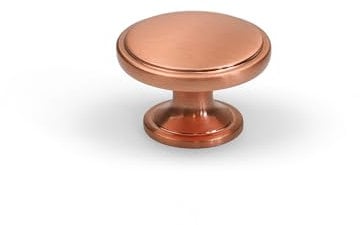 Satin Copper Kitchen Knob Rose Gold Cabinet Cupboard Drawer 38mm Diameter Single Fixing Pull Furniture Replacement Upcycle DIY Handle