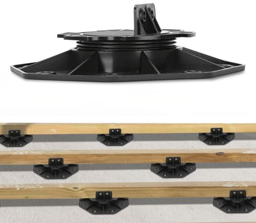Ansobea Lot de 30 plots de terrasse réglables en hauteur 18-30 mm - Pour panneaux de terrasse et sous-construction en bois WPC