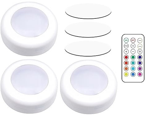 Shienfir LED Unterbauleuchten, Dimmbare, RGBW Kabellose Schrankbeleuchtung RGBW 12 Farben LED Nachtlicht mit Fernbedienung und Timing-Funktion für Schrank, Kleiderschrank, Theke, Küche, Schlafzimme