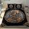 Wikinger Drachen Totem Bettwäsche 220x240cm 3Teilig Wikinger Wolf Piratenschiff Totem Bettbezug Set Atmungsaktiv 3D Motiv Microfaser Modern Bettdeckenbezug Mit Reißverschluss und 2 Kissenbezug 80x80cm
