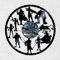 VINY WOODY Wanduhr Vinyl Disc Silhouetten Charaktere des klassischen Videospiels