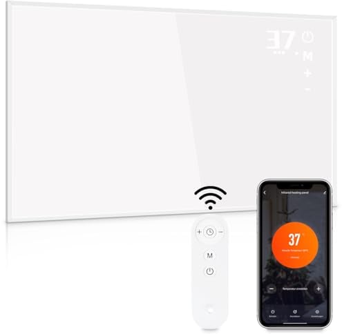 Cliheet Infrarot Wandheizung mit Thermostat - 600 Watt Infrarotheizung Standgerät APP Wandmontage Elektroheizung Energiesparend mit Timer Elektroheizkörper Heizung mit Fernbedienung