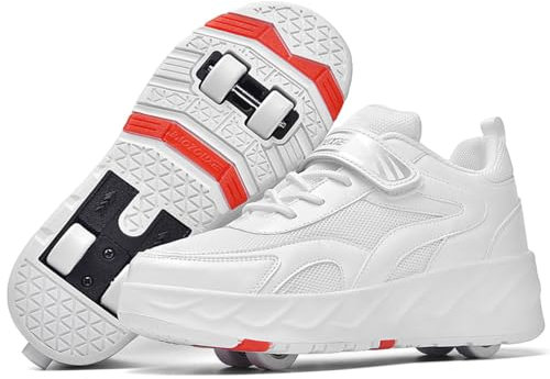 WOWEI Schuhe mit Rollen für Jungen Mädchen Skateboardschuhe Sportschuhe Rollschuhe Kinder Erwachsene 2-in-1-Multifunktionsrollschuhe Sneakers Mit Rollen Outdoorschuhe (BZX-T11, 43EU)