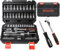 REALTEK 66-teiliges 6,35 mm Steckschlüssel-Set, Ratschen-Set mit 72 Zähnen, Umschaltknarre und Bit-Steckschlüsselsatz, professionelles Werkzeugset für Autoreparatur und Haushalt